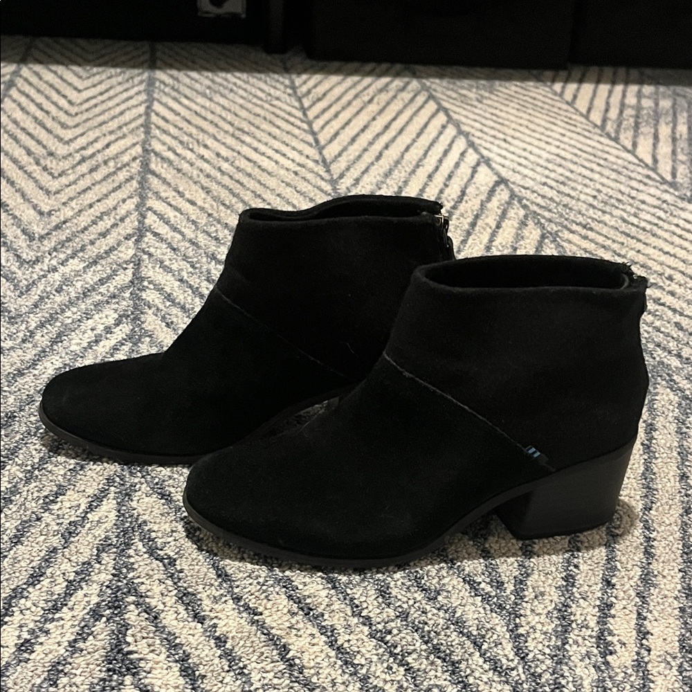 Toms Black Suede Ankle Booties